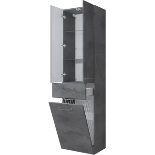 Saphir »Quickset 945 Badschrank, 50cm breit, 2 Türen, 1 Schublade, Wäschekippe« Badezimmer-Hochschrank inkl. Türdämpfer, Griffe in Chrom glänzend,