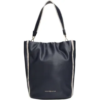 Tommy Hilfiger Damen Schultertasche Soft Summer Bucket Beuteltasche, Blau (Space Blue), Einheitsgröße