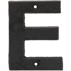 Haus- & Türnummern aus Gusseisen Nummern 0-9, Buchstaben A-E - in Schwarz und Braun erhältlich (E, Schwarz)