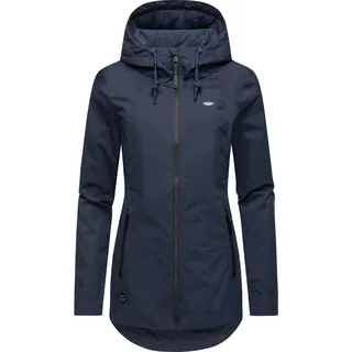 Ragwear Damen, Übergangsjacke leichte Jacke Kurzmantel wasserdicht mit verstellbarer Kapuze Zuzka Intl Navy024 Gr. L - L