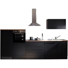 Bild von Küchenzeile »Jazz«, Breite 320 cm, wahlweise mit E-Geräten, schwarz