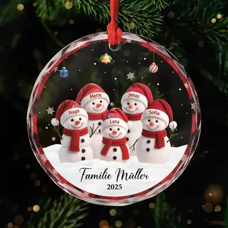 Geschenke Mall Personalisiertes Ornamente - Die Familie - Weihnachtskugel mit Namen, personalisierte weihnachtsdeko, Glas Weihnachtsschmuck (Modell #8)