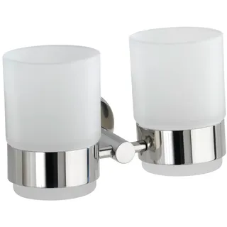 Wenko Zahnputzbecher Duo Bosio silber, glänzend, 1 St.