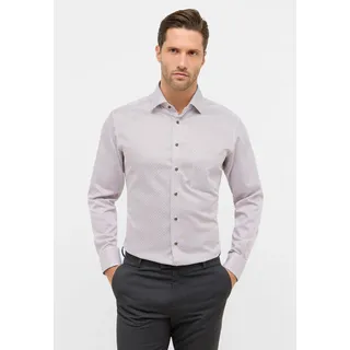 Langarmhemd ETERNA "MODERN FIT", Herren, Gr. 41, Normalgrößen, weiß (braun), Satin, 100% Baumwolle, tailliert, Manschette, Hemden Langarmhemd, NON IRON (bügelfrei)