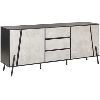 Beliani Sideboard mit 2 Türen Blackpool Grauer Betoneffekt