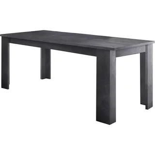 Ausziehbarer Esstisch Dkofle, Ausziehbare Konsole bis zu 10 Sitzplätzen, ausziehbare Konsole 100 % Italy, cm 140/190x90h75, Schiefer - Grau