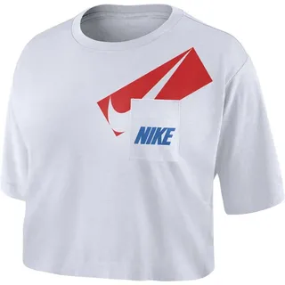 Nike DC7189-100 W NK Dry GRX Crop TOP T-Shirt Womens White/(Black) XL