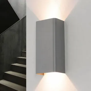 Licht-Erlebnisse Wandleuchte GU10 Innen, Flur Wandlampe Innen, Grau, Indirekte Beleuchtung Wand, Up and Down Leuchten Innen, Wandlampe Schlafzimmer, Flurlicht