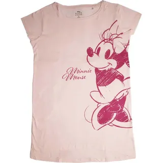 Disney Minnie Maus Damen kurzarm Schlafshirt Nachthemd – Beige / XS