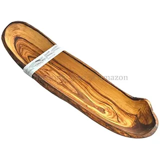 Brotschale Baguette Schale ca 40 x 8 cm Olivenholz länglich, jedes Teil ein Unikat