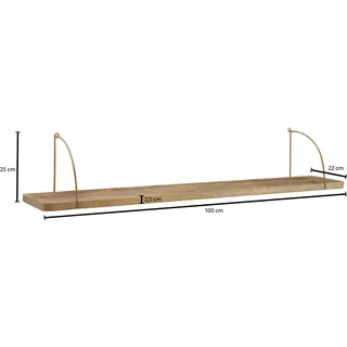 Wohnling Wandregal 100 x 25 x 22 cm Braun