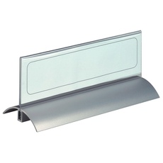 Durable Tischnamensschild Desk Presenter de Luxe, 61 x 210 mm, Acryl mit Aluminium, 820219