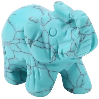 FTVOGUE Naturstein Elefant Figur Jade Geschnitzte Glücklicher Elefant Artware Home Decoration Einrichtungsgegenstand 1,5 Zoll(02)