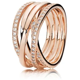 PANDORA Damenring Funkelnde Bänder Rosé 180919CZ-60 Ringgröße 60/19,1
