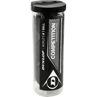 Dunlop Competition Squash Bälle, Einfacher Gelber Punkt (3 Ball Tube), Schwarz