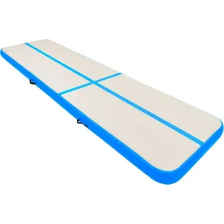 vidaXL Aufblasbare Gymnastikmatte mit Pumpe 700x100x15 cm PVC Blau - Blau