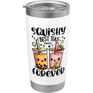 Ich liebe Squishies Boba Tea Friends BFF Squishy Besties Forever Doppelwandiger Edelstahl-Thermobecher
