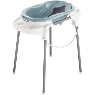 Rotho Babydesign TOP Badestation - wasserdicht - gross - Babybadestation - Babybadewanne - Babywanne mit Gestell - Babypflegeset - türkis