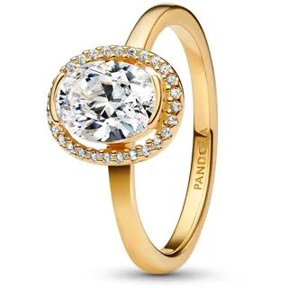 Pandora 163802C01 Damen-Ring Ovaler Funkelnder Heiligenschein Goldfarben, 52/16,6