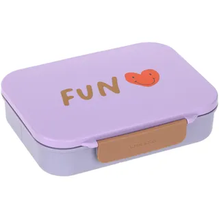Lässig Kinder Brotdose Frühstücksbox BPA-frei mit herausnehmbarer Trennung/Bento-Lunchbox Little Gang Heart lilac