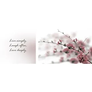 Leinwandbild QUEENCE "Live, Laugh & Love", bunt (farbe bild(er): bunt), B:100cm H:40cm T:2cm, Canvas, Holzrahmen, Bilder, Leinwandbild, Premium-Leinwandstoff, Handarbeit aus Deutschland, Spruch, 2er Set