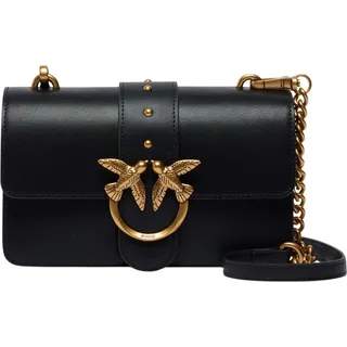 PINKO Umhängetasche Schultertasche Love One Mini ST. CL. Nero - Antique Gold schwarz - Schwarz