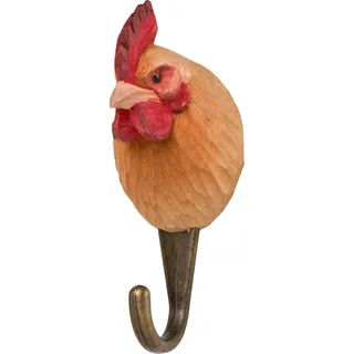 Wildlife Garden Decohook Wandhaken Huhn (handgeschnitzt) - Braun