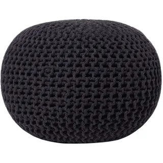 Beliani Pouf CONRAD Baumwolle Schwarz