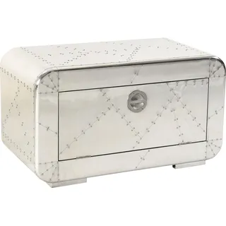 Schuhschrank SIT "Industrial Schuhkommode aus Mangoholz", silber (silberfarben), B:85cm H:45cm T:40cm, Aluminium, Holz teilmassiv, Schränke, Schuhschrank, Schuhschrank für 6 Paar Schuhe