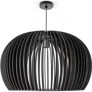 Paco Home Pendelleuchte »PULU« E27 Pendelleuchte Holz Esstischlampe Skandinavisch Korb Boho E27 Vintage, schwarz