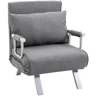 Homcom Schlafsessel 3-In-1 Polyester 65 x 80 x 69 cm Grau mit Kissen