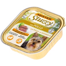 Stuzzy Mister, Nassfutter für ausgewachsene Hunde, Huhn, Pastete und Fleisch in Stücken, insgesamt 3,3 kg (22 Becher x 150 g)