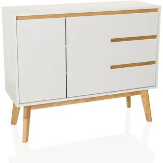 hjh living Kommode mit 3 Schubladen, 2 Türen TAROLO I Sideboard Weiß