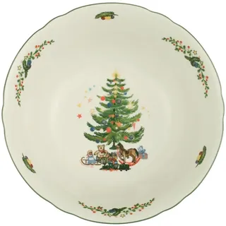 Schale SELTMANN WEIDEN "Schüssel Marieluise Weihnachten ø 20,3 cm weiß-grün", bunt (weiß, grün), B:20,3cm H:6,6cm Ø:20,3cm, Schüsseln, Schale, Spülmaschinengeeignet, Mikrowellengeeignet, Ofenfest, Salamandergeeignet, Kühlschrankgeeignet, Gefrierschrankgeeignet