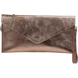 Leder Schmuckkästchen kleiner Beutel Abendtasche in Suède oder Metall 31,5x16,5cm Palma G299 (rosa Gold) - Rosa