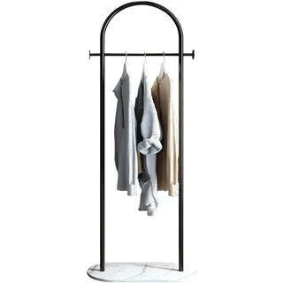 BUZUEY Kleine Kleiderstange,Kleiderständer mit Marmorsockel, robuste Garderobenstange, freistehend für Schlafzimmer, moderne Kleiderstangen für Kleidung, zum Aufhängen von Jacken