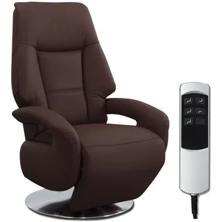 Cavadore Fernsehsessel Edinburgh Leder 74 x 114 x 77 cm Braun elektrisch