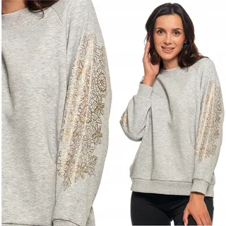 Warm WOMEN'S BLUET Gold Print Hoodless Klassisch Bequem MORAJ XXL - Grau