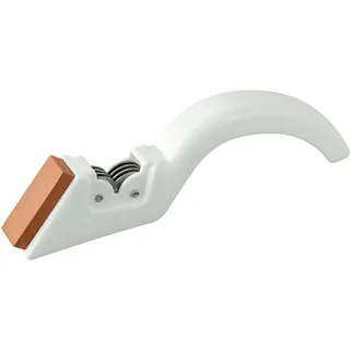 Fackelmann NIROSTA Messer-/Scherenschärfer, Messerschleifer aus Edelstahl, Schleifgerät mit Wetzstein (Farbe: Weiß/Orange), Menge: 1 Stück
