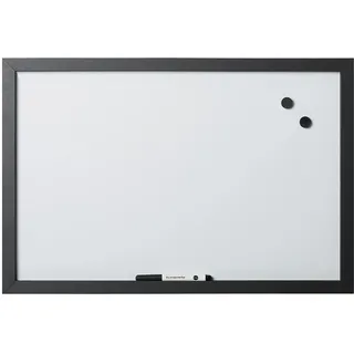 Bi-Office Magnettafel Optimum Whiteboard, trocken abwischbar, Rahmen matt schwarz MDF, 60 x 45 cm