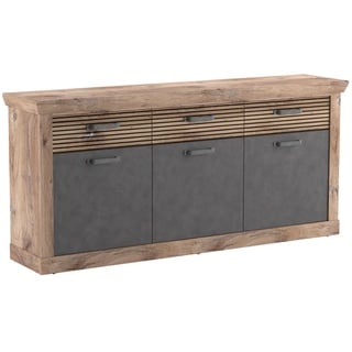 Livetastic Sideboard, Anthrazit, Eichefarben & 182x84.2x40 cm,