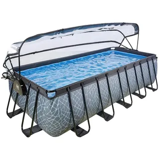 EXIT TOYS EXIT Stone Pool Grau 540 x 250 x 122 cm inkl. Sandfilteranlage und Abdeckplane