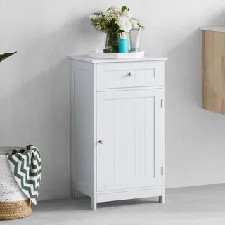 Bath Vida Kommode, 1-türig, 1 Schublade, Schrank mit Schublade, Schrank/Einheit zur Aufbewahrung, für Badezimmer, Holz, Weiß