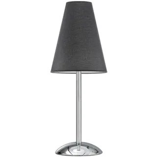 Tischleuchte , Schwarz, Chromfarben , Metall, Textil , 54 cm , Lampen & Leuchten, Innenbeleuchtung, Tischlampen, Tischlampen