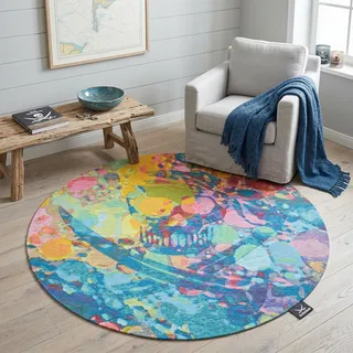 Sansibar Keitum 006 Webteppich Ø 100 cm Mehrfarbig