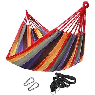 SONGMICS Hängematte Mehrpersonen 210 x 150 cm, TÜV Rheinland, Belastbarkeit bis 300 kg, für Outdoor Camping Wandern Garten, Bunt GDC210, Large