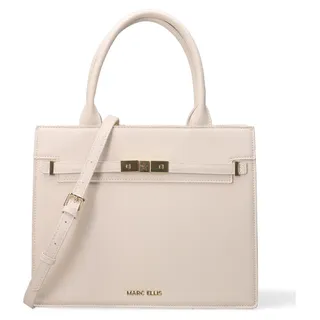 Beige Handtasche aus veganem Leder mit verstellbarem Schultergurt und magnetischem Verschluss - Beige