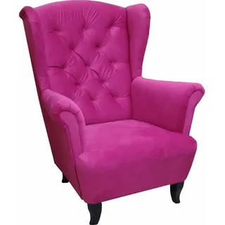 Sessel Ohrensessel Wohnzimmersessel  - Orlando - Webstoff Pink - Rosa