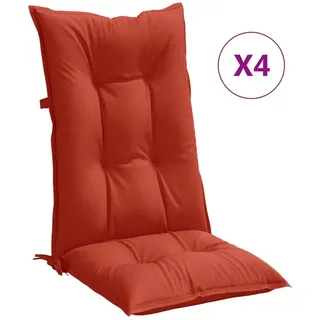 vidaXL Hochlehner-Auflagen 4 Stk. Melange Rot 120x50x7 cm Stoff - Rot