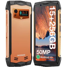 DOOGEE S58 Pro Smartphone, entsperrt, 4G, 5,71 Zoll, Android 10.0, 6 GB + 64 GB, 16 MP + 16 MP Dreifachkamera, Akku 5180 mAh, Dual SIM, stoßfest/wasserdicht/NFC/Face – Orange